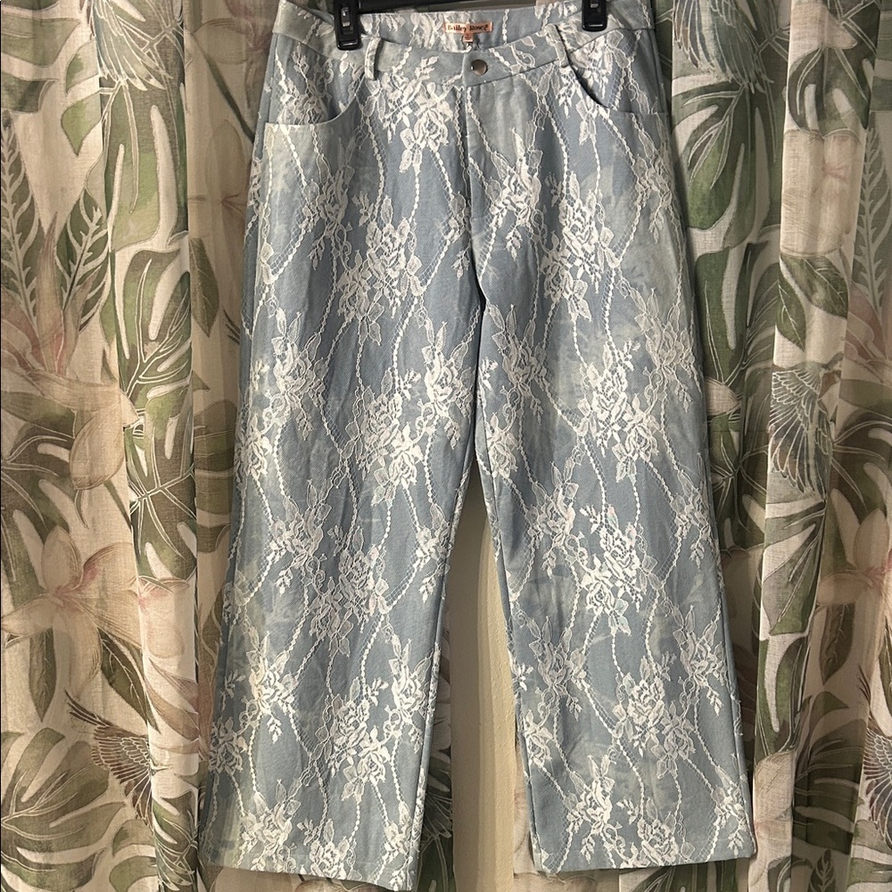Stylish Lace Denim Pants